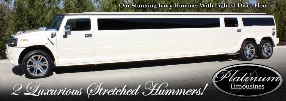 Our Ivory 2008 Hummer limousine with disco floor